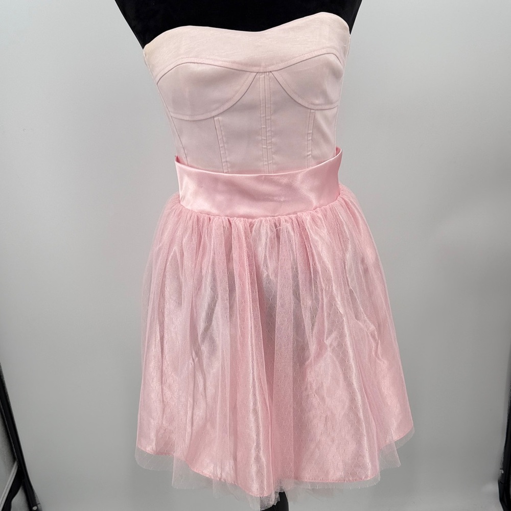Jessica McClintock for Gunners Sax vintage dress Pink Strapless Tulle size 7